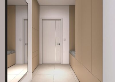 Vstupná chodba – vizualizácia interiéru, Myto Residence Horné Mýto