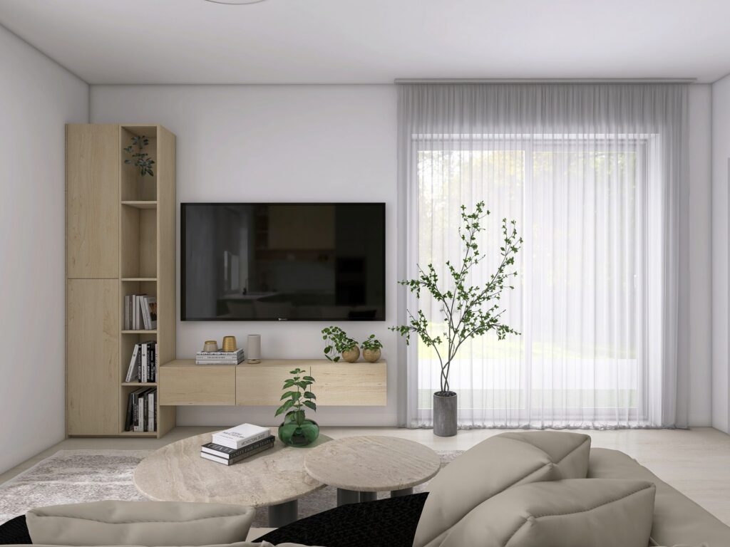 Obývačka – vizualizácia interiéru, Myto Residence Horné Mýto