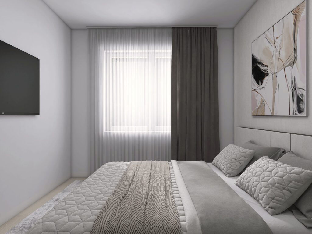 Spálňa – vizualizácia interiéru, Myto Residence Horné Mýto